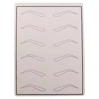 Коврик для татуажа тренировочный  Брови - пунктир, 19,5x14,5см